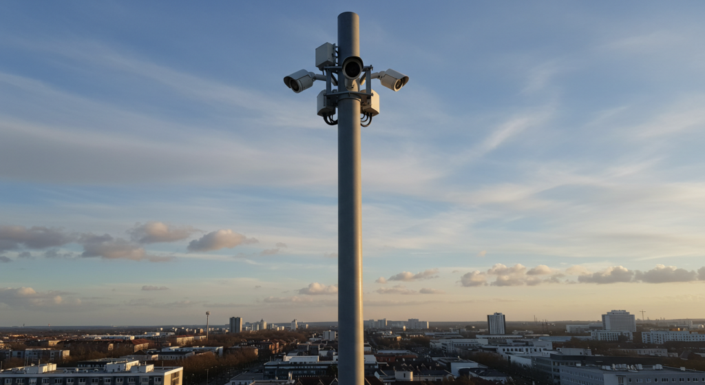CCTV camera monopole tower pole