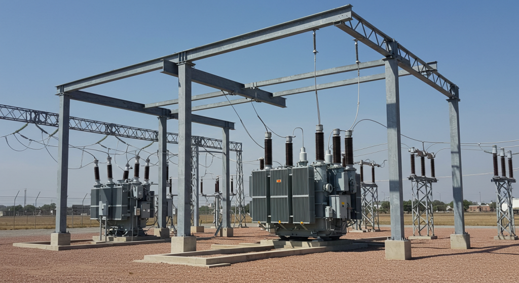 CNAS approved steel support for power substation