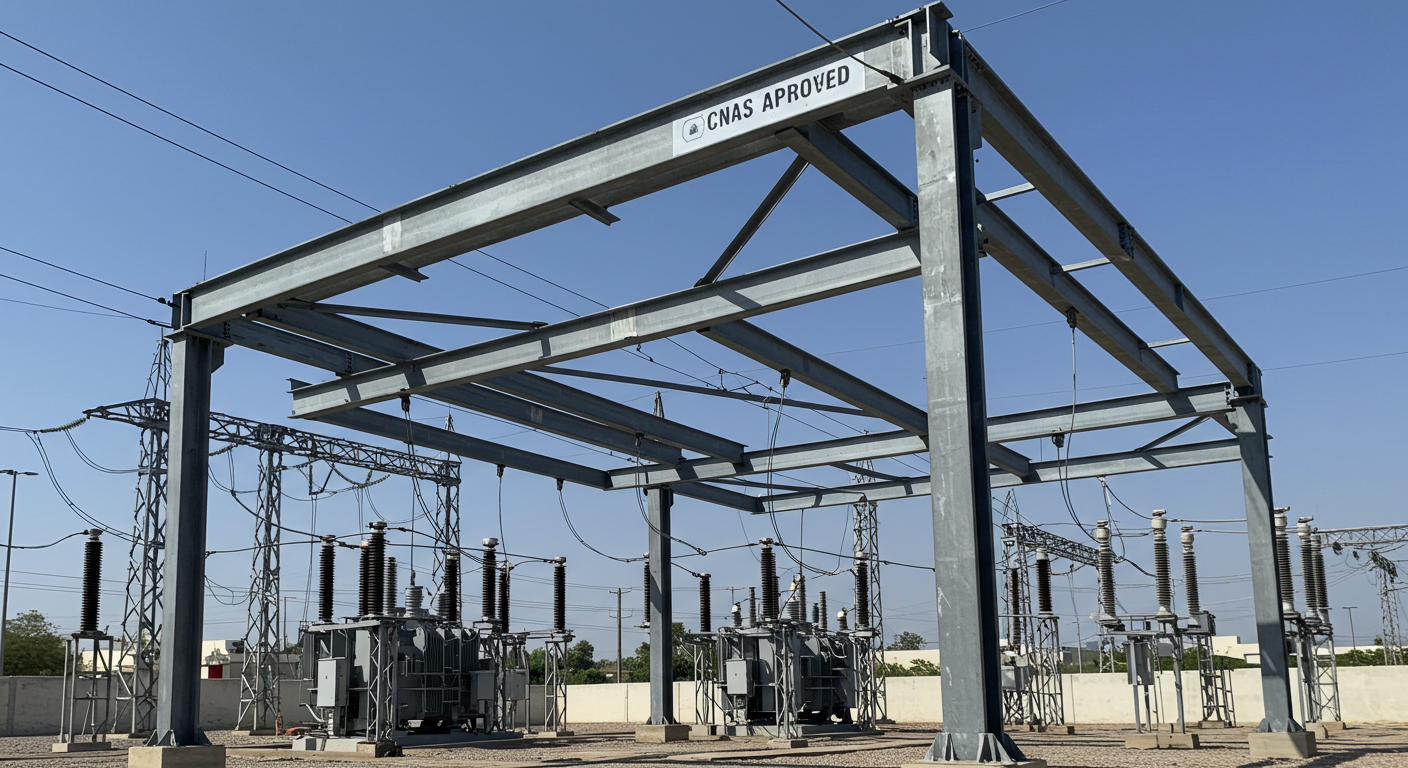 CNAS approved steel support for power substation