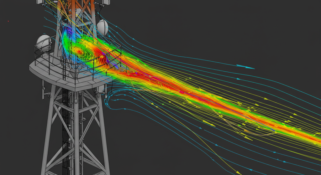 Communication tower wind resistance design