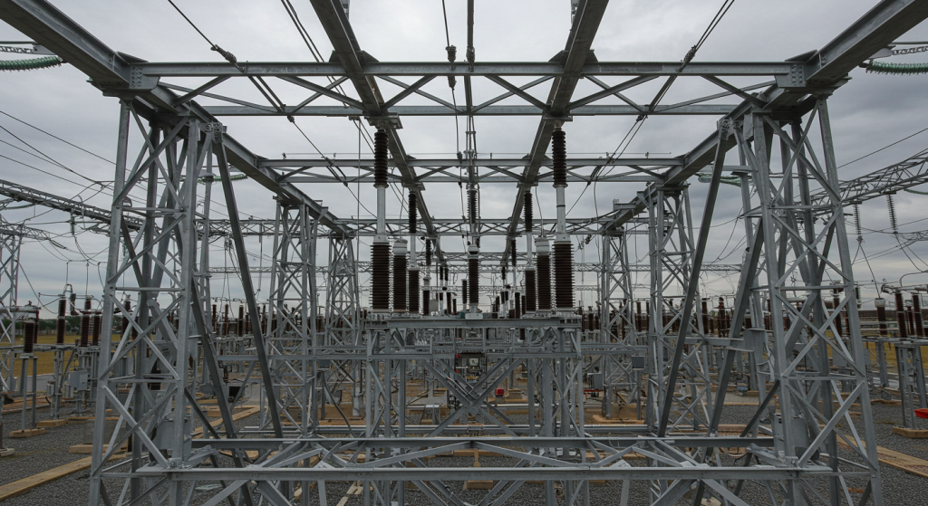hot-dip galvanized steel structure for 220kV substation