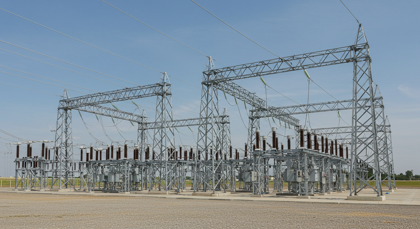 hot-dip galvanized steel structure for 220kV substation