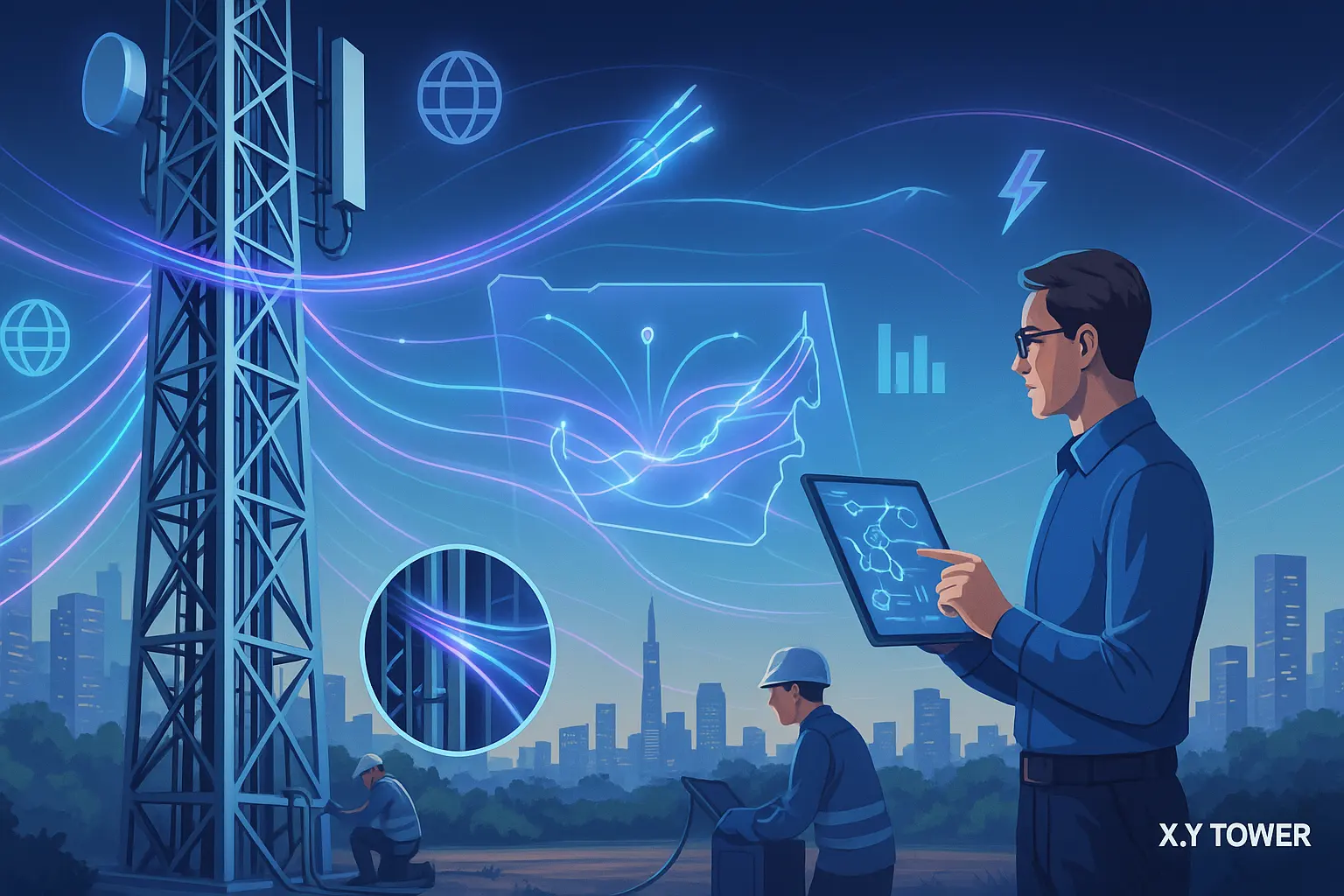 Integrating Fiber Optics with Telecom Towers