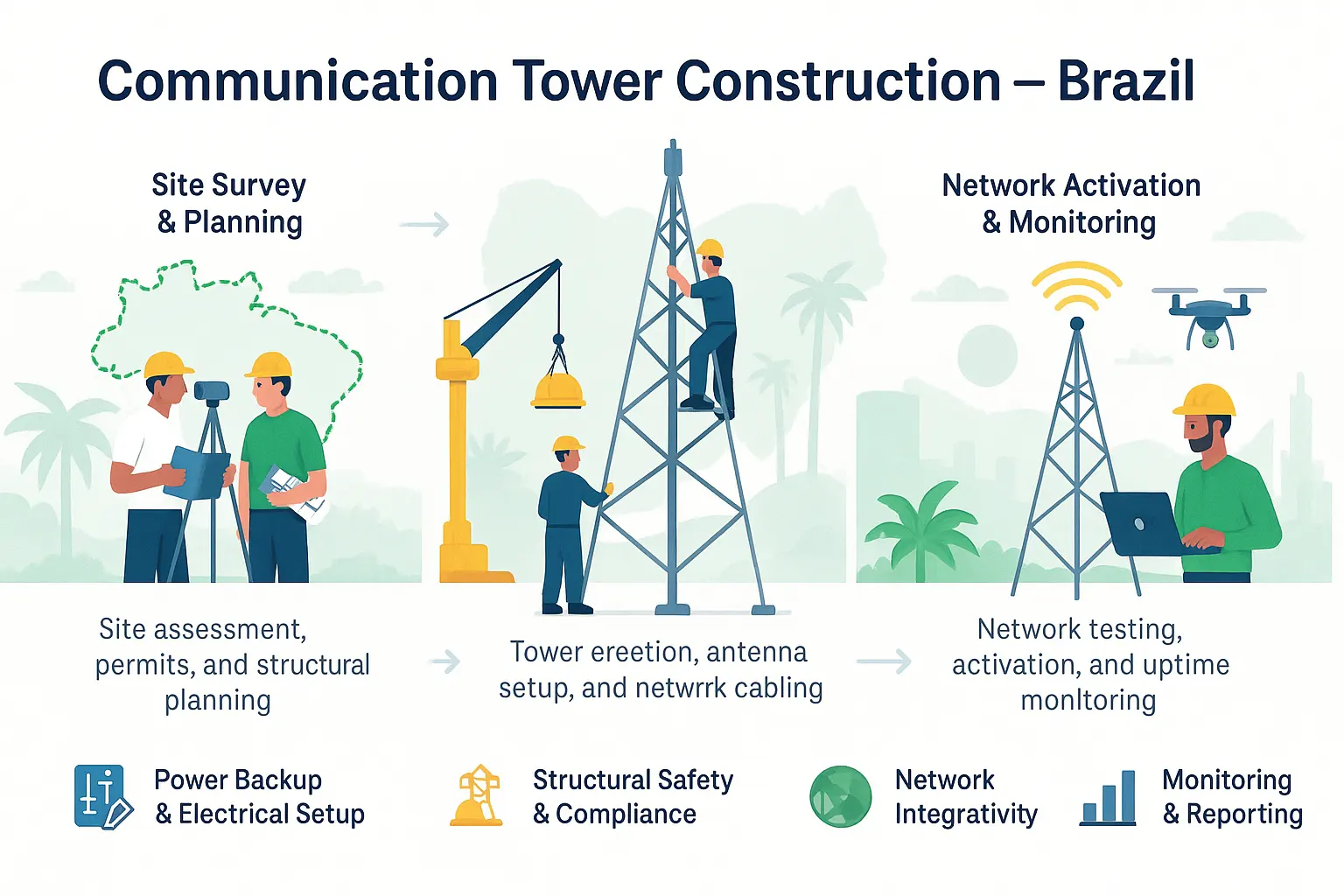communication tower construction Brazil