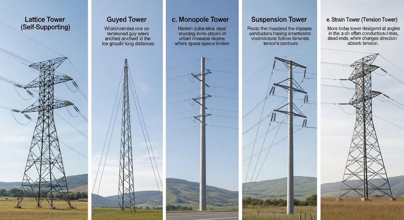Types of Electrical Power Towers